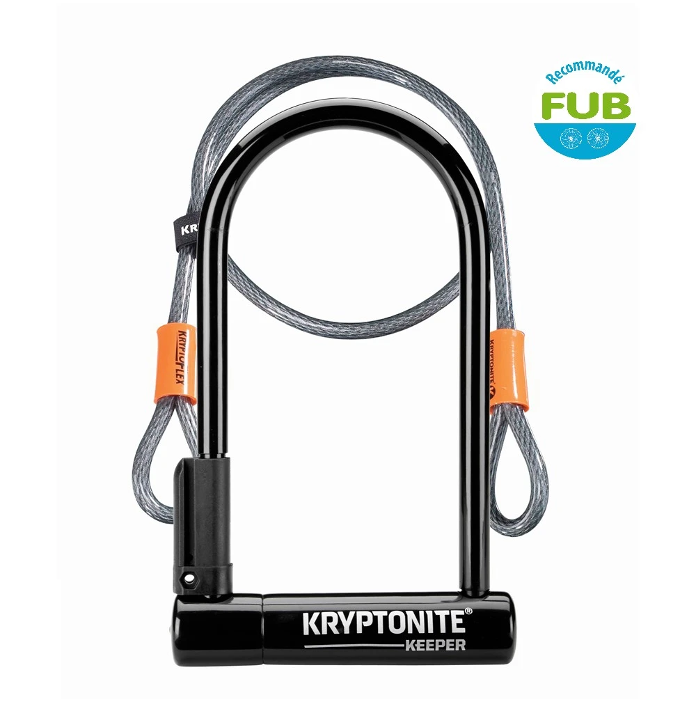 Antivol Kryptonite U Keeper 12 STD W/4' Flex 3 Antivol Kryptonite U Keeper 12 STD W/4' Flex