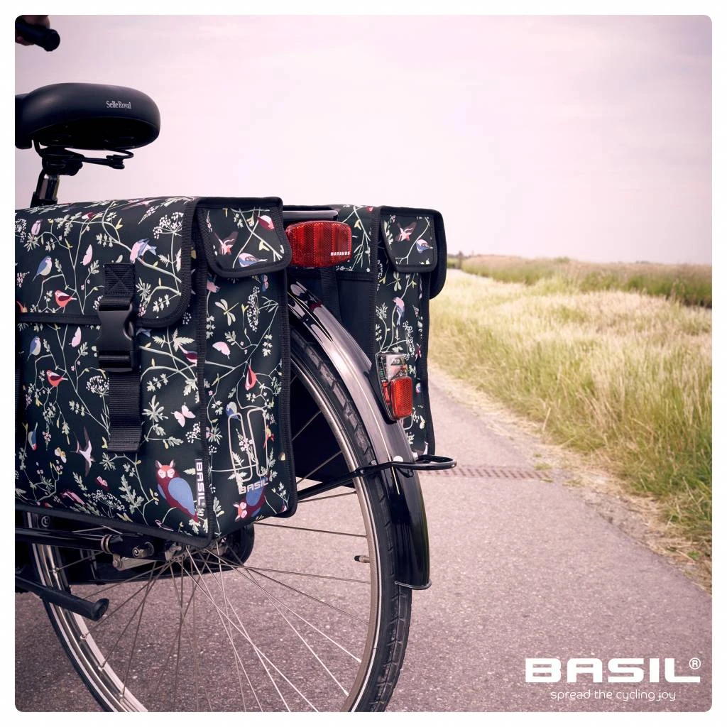 BASIL Sacoches Wanderlust Noir/Fleurs 35 L 5 BASIL Sacoches Wanderlust Noir/Fleurs 35 L – Image 3