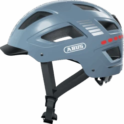Casque Vélo Abus Hyban 2.0 LED (4 Couleurs) -Magasin De Vélos casque velo visiere abus hyban 2 0 led signal glacier side
