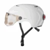 Casque Visière + Lumière Cosmo Fusion Pure -Magasin De Vélos casque visiere avec lumiere integree blanc cosmo fusion pure