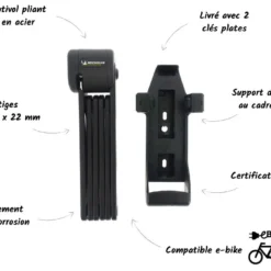 Antivol Pliant Vélo à Clés Michelin -Magasin De Vélos fonctionnement antivol pliant velo michelin