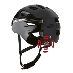 Casque Cratoni C-Swift Urban -Magasin De Vélos helm c swift black glossy rueckansicht mit licht