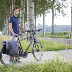 Double Sacoche Vélo New Looxs Vigo 37 Litres -Magasin De Vélos sacoche velo grise new looxs vigo